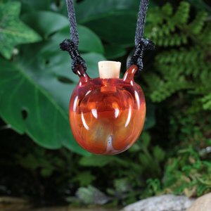 Handblown Heady Ombre Vial (Bottle, Jar) Boro/Borosilicate Glass Lampwork Pendant Necklace / Keepsake Perfume Stashjar Potion Wearable Empty