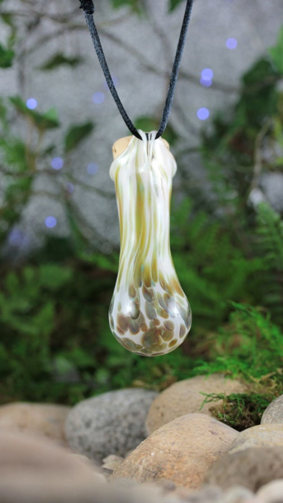 Handblown Heady Vial (Bottle, Jar) Borosilicate Boro Glass Lampwork Pendant Necklace / Keepsake Perfume Stashjar Potion Wearable Urn Empty