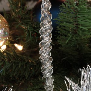 Hand Blown Icicle Ornaments (set of 5) - Hollow Glass Icicles - Handmade Christmas Tree Ornament, Holiday Decor, Yule, Christmas Decorations