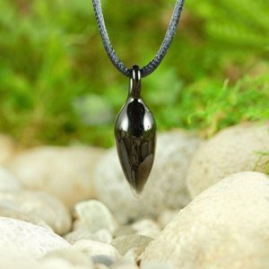 Hand Blown Implosion Pendant, Lampwork Jewelry, Borosilicate Glass, Boro Pendant, Handmade Tiny Small Necklace - Amber, White, Black - Z1044