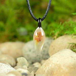 Hand Blown Implosion Pendant, Lampwork Jewelry, Borosilicate Glass, Boro Pendant, Handmade Tiny Small Necklace - Amber, White, Black - Z1044