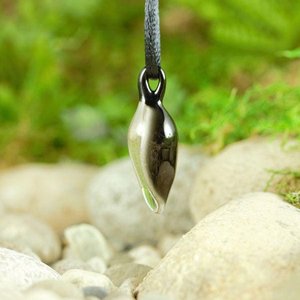 Hand Blown Implosion Pendant, Lampwork Jewelry, Borosilicate Glass, Boro Pendant, Handmade Tiny Small Necklace - Amber, White, Black - Z1044