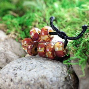 7 Loose Lampwork Rondelle Beads // Borosilicate/Boro Glass // Caramel Toffee Crunch Here I Come // Amber, Yellow, Brown // Z803