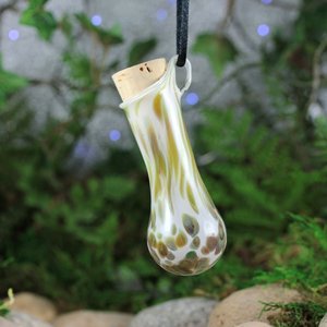 Handblown Heady Vial (Bottle, Jar) Borosilicate Boro Glass Lampwork Pendant Necklace / Keepsake Perfume Stashjar Potion Wearable Urn Empty