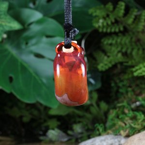 Handblown Heady Ombre Vial (Bottle, Jar) Boro/Borosilicate Glass Lampwork Pendant Necklace / Keepsake Perfume Stashjar Potion Wearable Empty