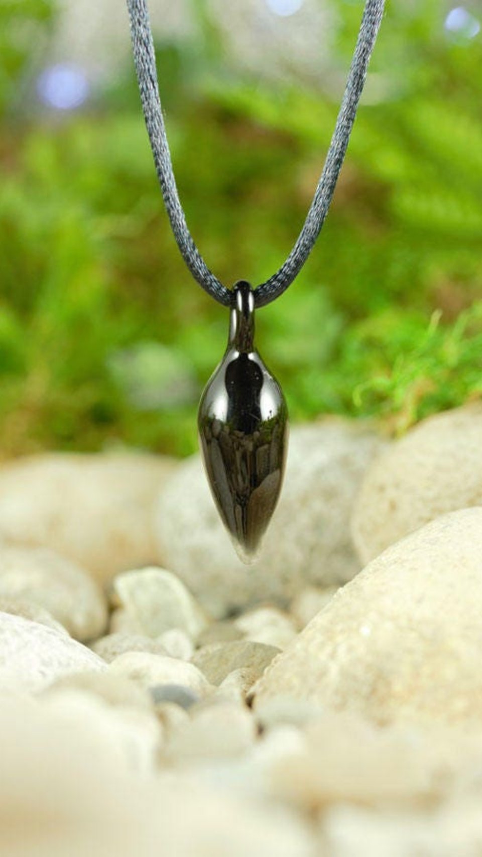 Hand Blown Implosion Pendant, Lampwork Jewelry, Borosilicate Glass, Boro Pendant, Handmade Tiny Small Necklace - Amber, White, Black - Z1044