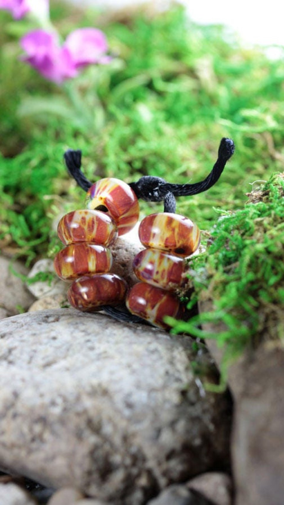 7 Loose Lampwork Rondelle Beads // Borosilicate/Boro Glass // Caramel Toffee Crunch Here I Come // Amber, Yellow, Brown // Z803